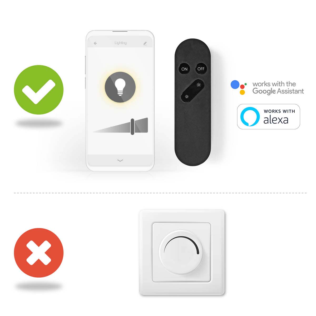 Lâmpada de Filamento Inteligente: Controlo de brilho por app, voz (Google Home/Alexa) e temporizador. Design clássico e configuração fácil.