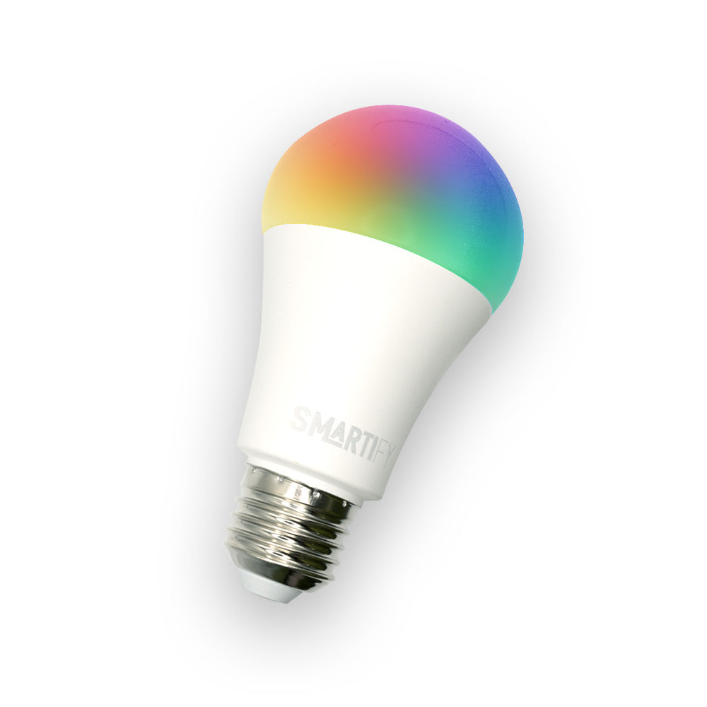 Lâmpada LED RGB - CCT Inteligente Smartify de 10W, LED com temperatura variável, regulação de intensidade e ainda um grande espectro de cores disponível.