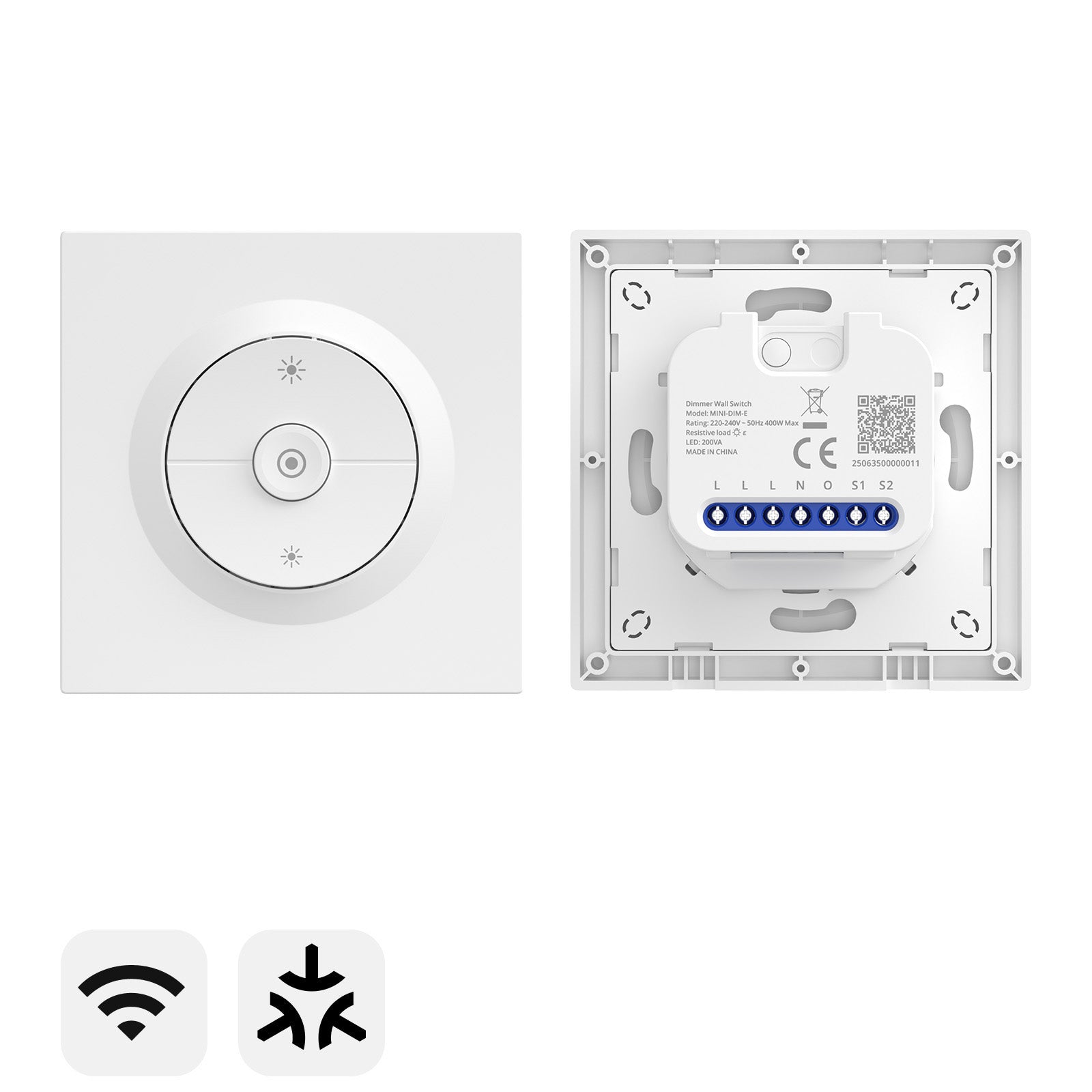 Imagem frontal e traseira do Sonoff Orb-DIM