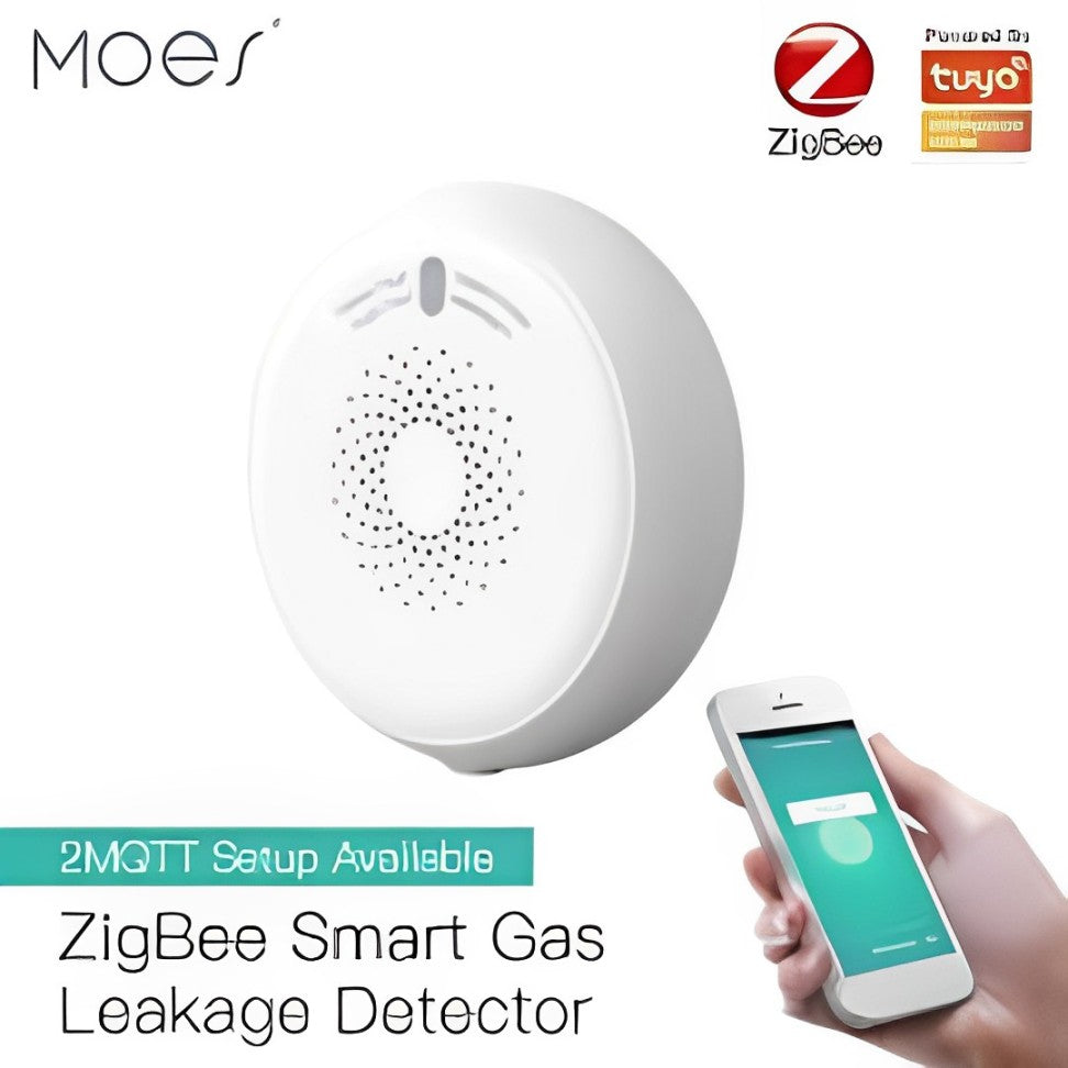 Sensor de Vazamento de Gás Tuya Smart ZigBee: Alertas em tempo real, controlo remoto, fácil instalação. Garanta a segurança da sua casa.