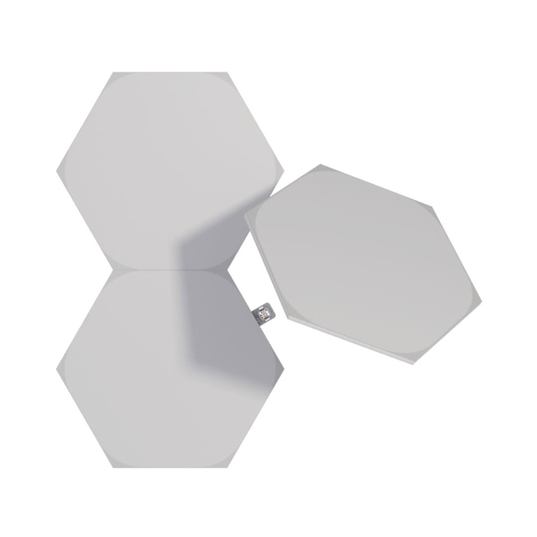 Expande a tua iluminação inteligente com 3 painéis hexagonais Nanoleaf compatíveis com o starter kit.