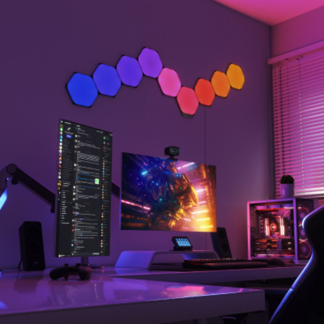 Nanoleaf Shapes Hexagons Black Starter 9 Panels