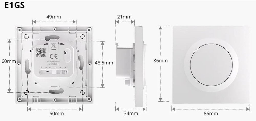 O SONOFF E1GSL é um interruptor de parede inteligente da série Fusion, desenvolvido especificamente para utilização com o módulo SONOFF ZBMINIL2. Com um design moderno, minimalista e ultrafino, combina funcionalidade, estética e durabilidade, tornando-se a escolha ideal para projetos de automação residencial e modernização de instalações elétricas.