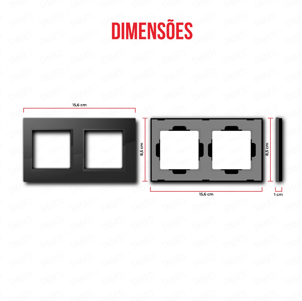 Smartify vPRO Espelho Duplo (Moldura + Moldura) Preto - SYPE20000PR