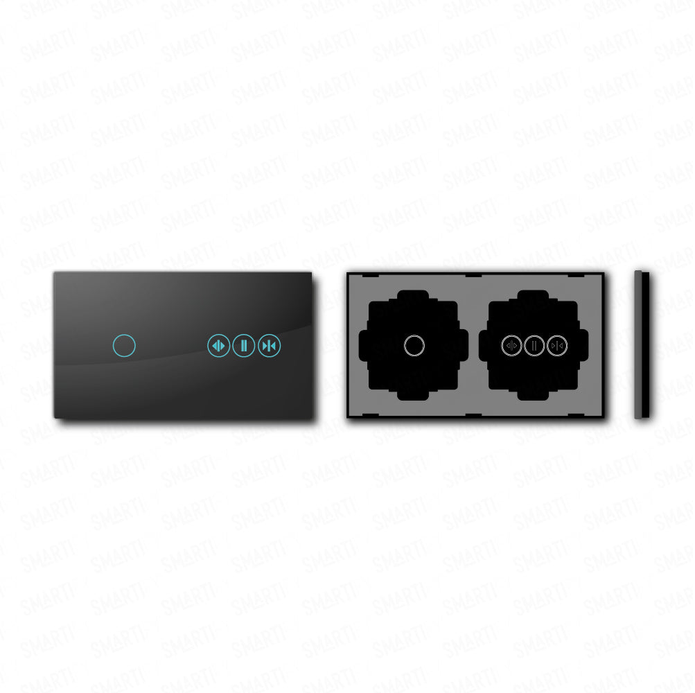 Smartify vPRO Espelho Duplo (1 botão + Cortinas) Preto - SYPE201CTPR