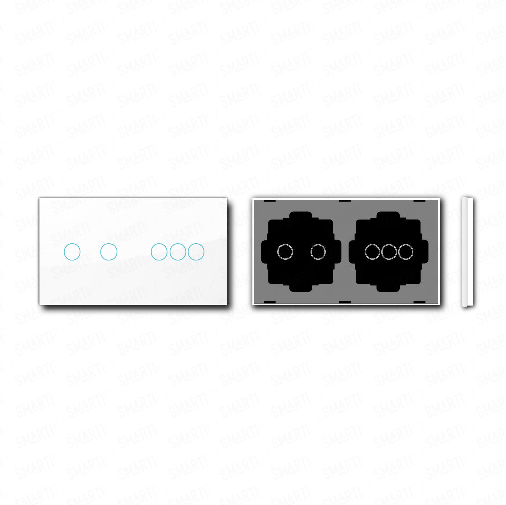 Smartify vPRO Espelho Duplo (2 botões + 3 botões) Branco - SYPE20203BR