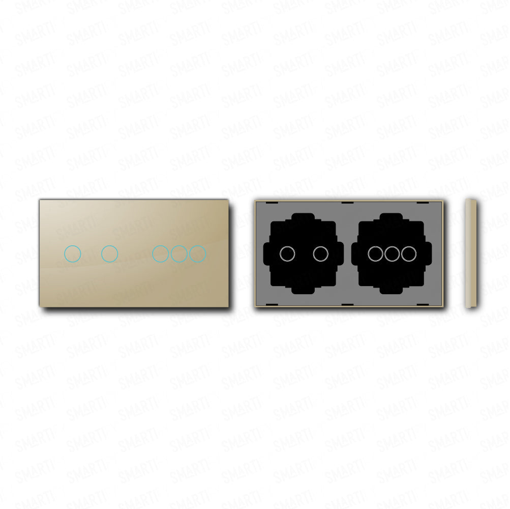 Smartify vPRO Espelho Duplo (2 botões + 3 botões) Dourado - SYPE20203DR