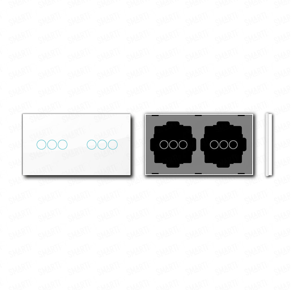 Smartify vPRO Espejo Doble (3 botones + 3 botones) Blanco - SYPE20303BR 