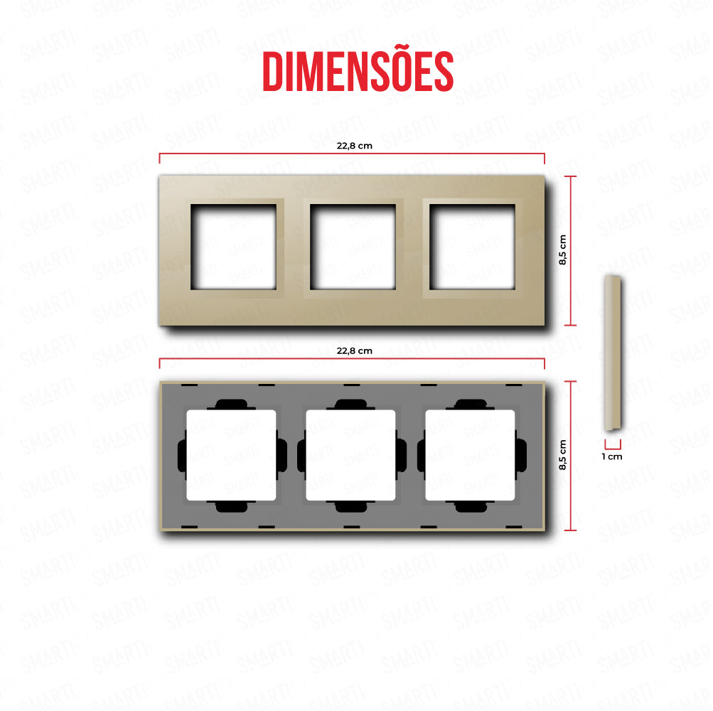 Smartify vPRO Espelho Triplo (Moldura + Moldura + Moldura) Dourado - SYPE3000000DR