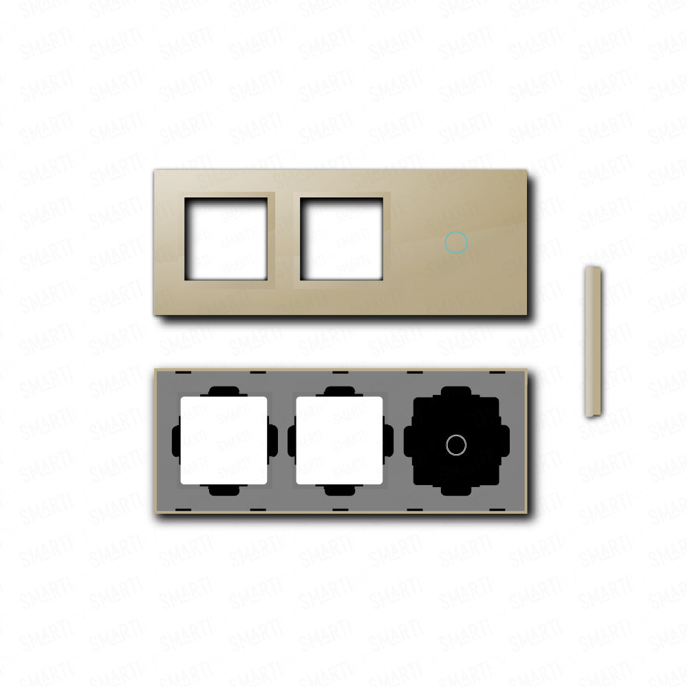Smartify vPRO Espelho Triplo (Moldura + Moldura + 1 botão) Dourado - SYPE3000001DR
