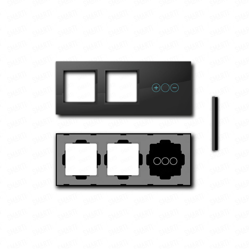 Smartify vPRO Espelho Triplo (Moldura + Moldura + Dimmer) Preto - SYPE300001DPR