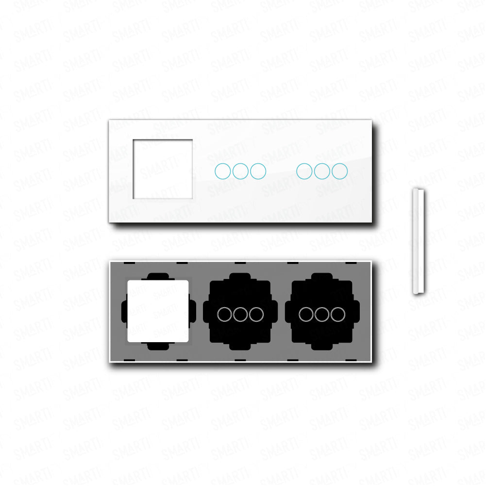 Smartify vPRO Espelho Triplo (Moldura + 3 botões + 3 botões) Branco - SYPE3000303BR