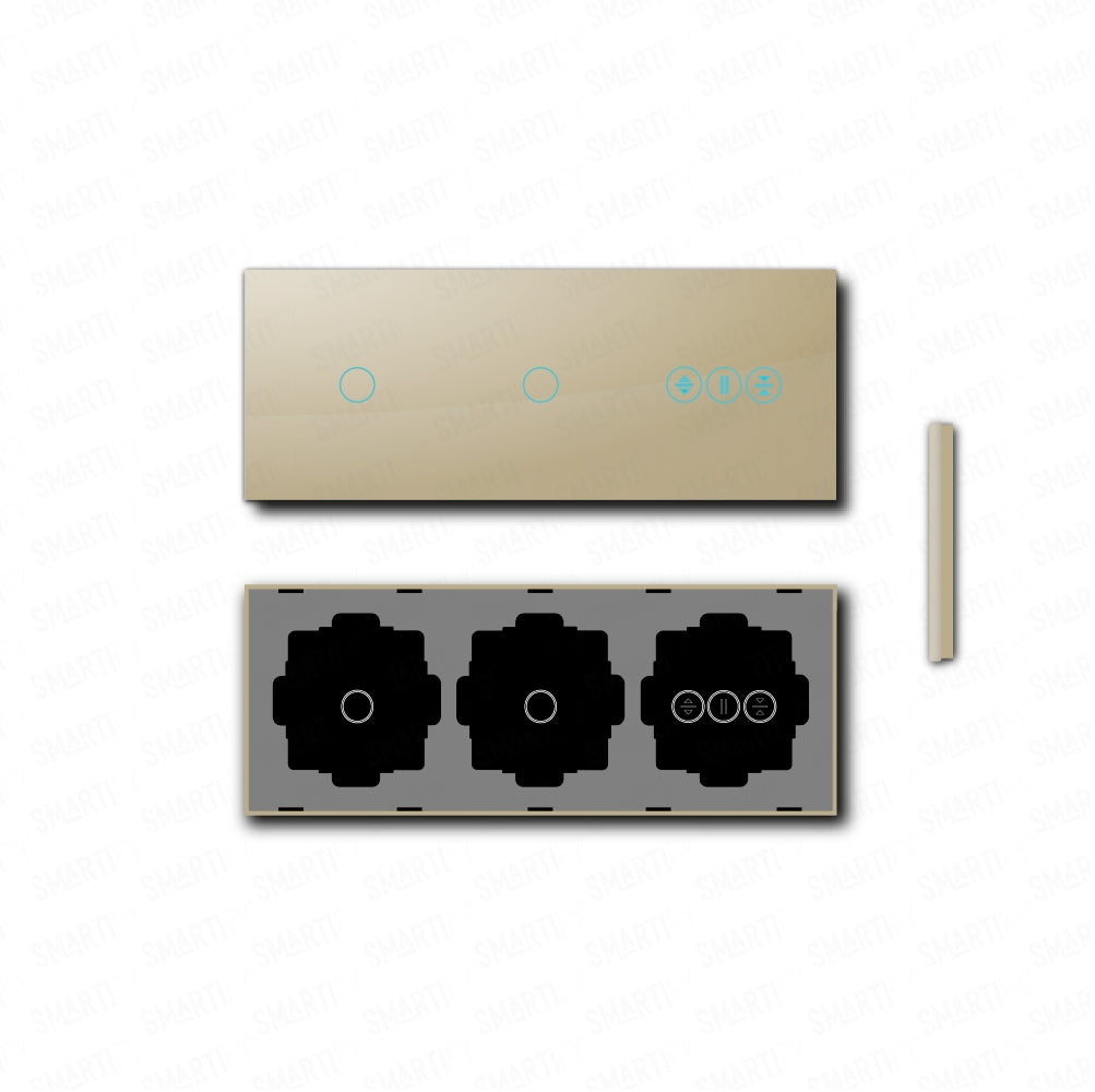 Smartify vPRO Espelho Triplo (1 botão + 1 botão + Estores) Dourado - SYPE30101ESDR