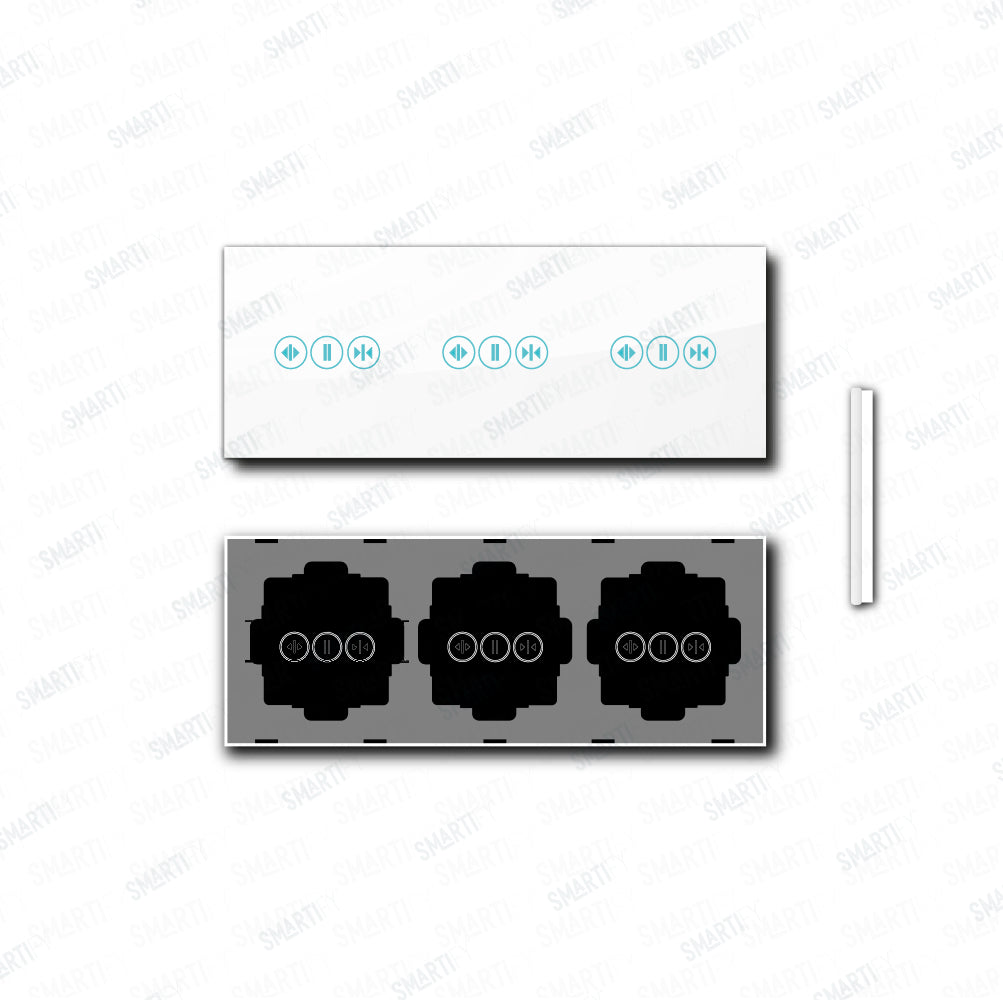 Smartify vPRO Espelho Triplo (cortinas + cortinas + cortinas) Branco - SYPE3CTCTCTBR – pontos de vista de espelho compacto com acabamento em vidro temperado.
