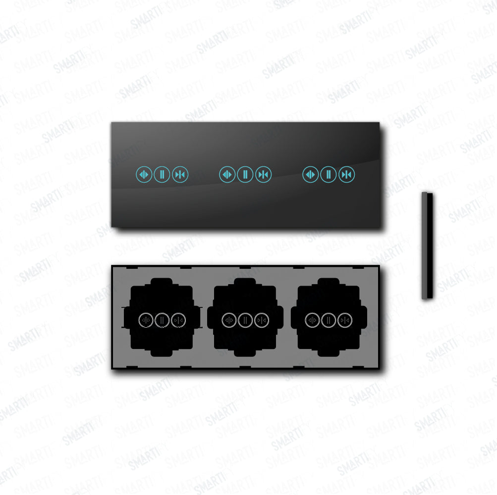 Smartify vPRO Espelho Triplo (cortinas + cortinas + cortinas) Preto - SYPE3CTCTCTPR – pontos de vista de espelho compacto com acabamento em vidro temperado.