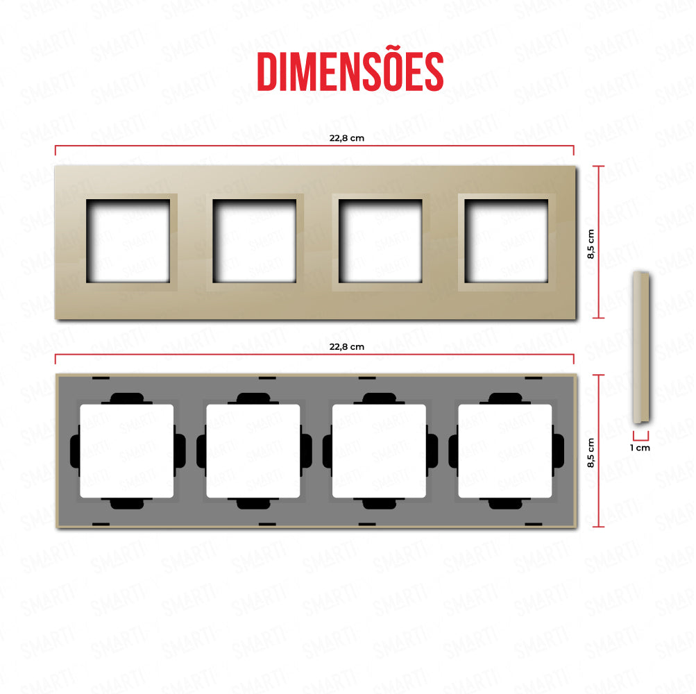 Smartify vPRO Espelho Quadruplo (Moldura + Moldura + Moldura + Moldura) Dourado - SYPE400000000DR