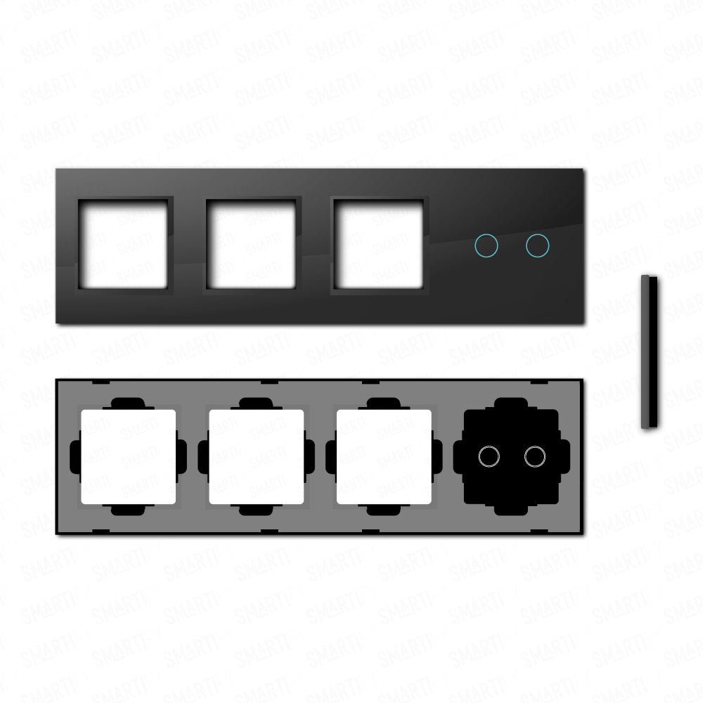 Smartify vPRO Espelho Quadruplo (Moldura + Moldura + Moldura + 2 botões) Preto - SYPE400000002PR