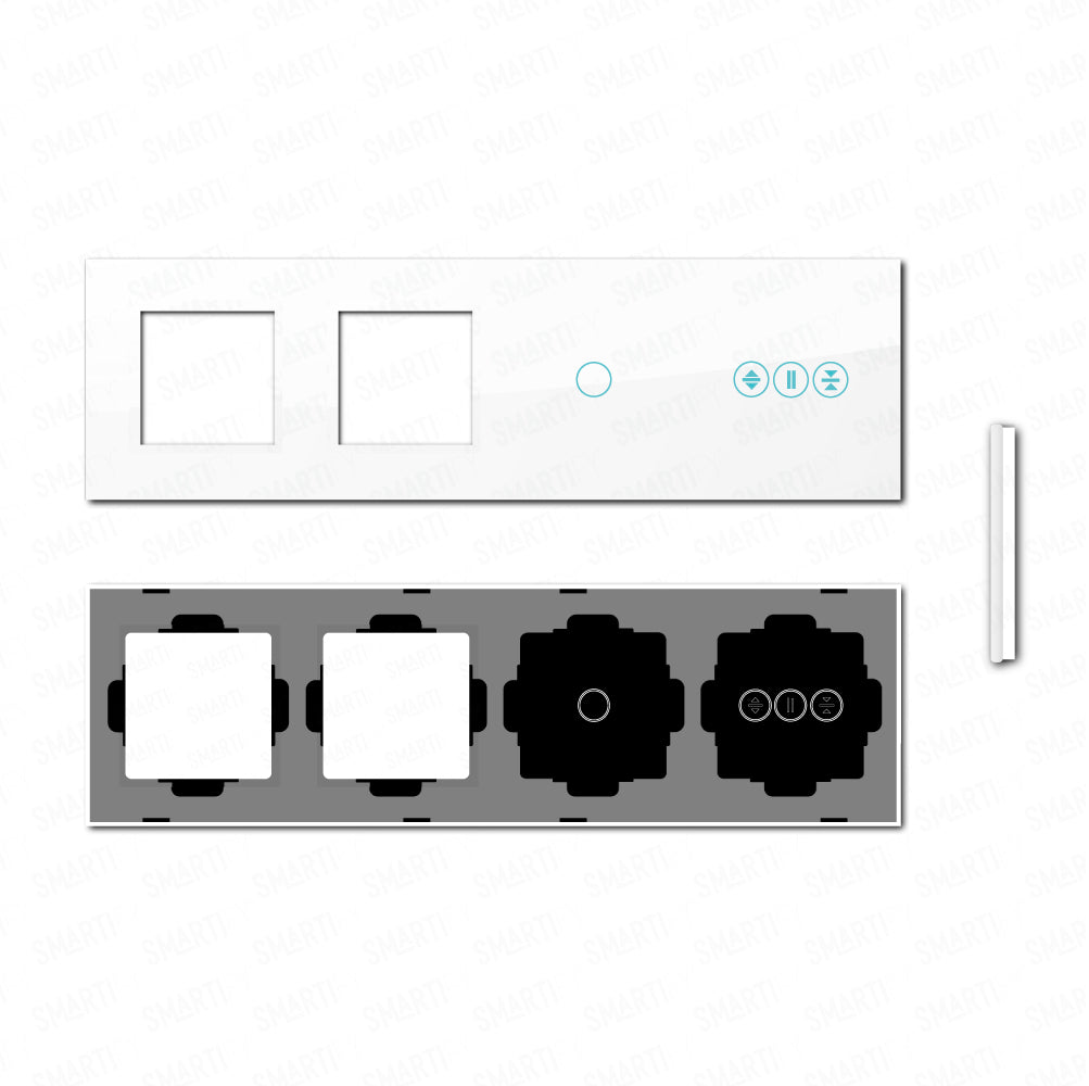 Smartify vPRO Espelho Quadruplo (Moldura + Moldura + 1 botão + Estores) Branco - SYPE4000001ESBR