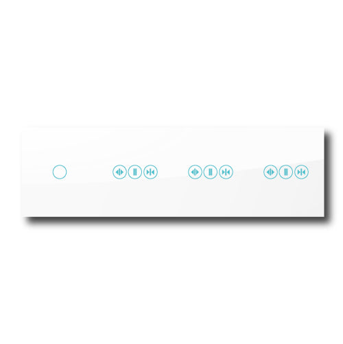 Smartify vPRO Espelho Quadruplo (1 botão + Cortinas + Cortinas + Cortinas) Branco - SYPE401CTCTCTBR