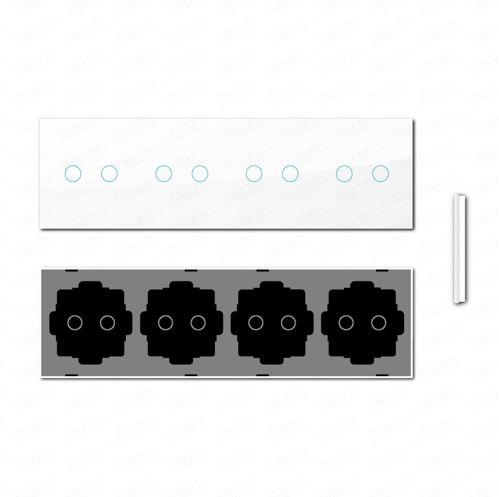 Smartify vPRO Espelho Quadruplo (2 botões + 2 botões + 2 botões + 2 botões) Branco - SYPE402020202BR