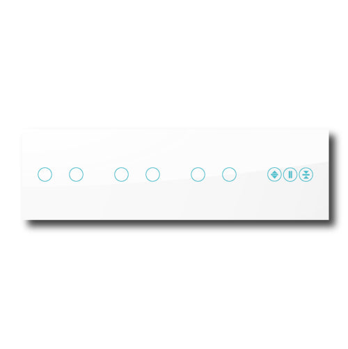 Smartify vPRO Espelho Quadruplo (2 botões + 2 botões + 2 botões + Estores) Branco - SYPE4020202ESBR