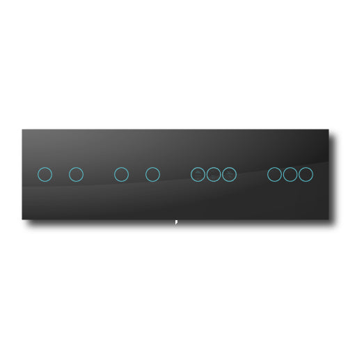 Smartify vPRO Espejo Cuádruple (2 botones + 2 botones + 3 botones + 3 botones) Negro - SYPE402020303PR – espejo compacto con acabado en vidrio templado.