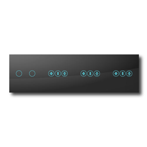 Smartify vPRO Espelho Quadruplo (2 botões + Estores + Estores + Estores) Preto - SYPE402ESESESPR