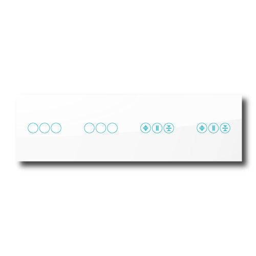 Smartify vPRO Espelho Quadruplo (3 botões + 3 botões + Estores + Estores) Branco - SYPE40303ESESBR
