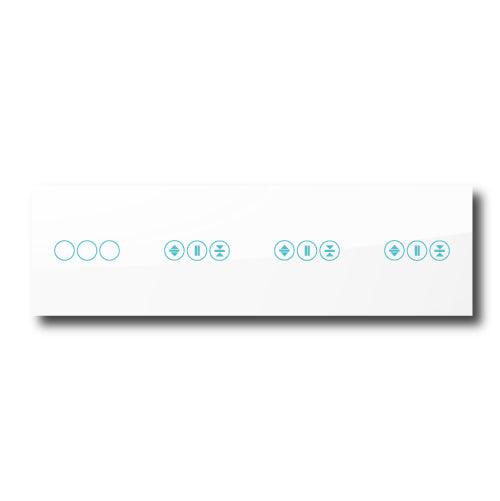 Smartify vPRO Espelho Quadruplo (3 botões + Estores + Estores + Estores) Branco - SYPE403ESESESBR