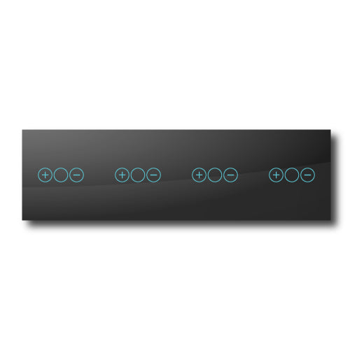 Smartify vPRO Espelho Quadruplo (Dimmer + Dimmer + Dimmer + Dimmer) Preto - SYPE41D1D1D1DPR