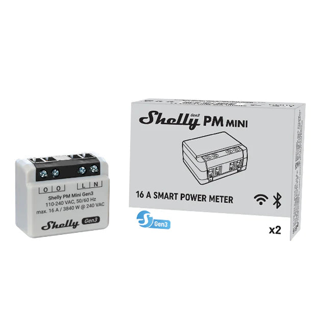 Shelly PM Mini Gen3 é um módulo WiFi para monitorizar o consumo de energia com medição precisa e controle remoto, sem necessidade de hub adicional.