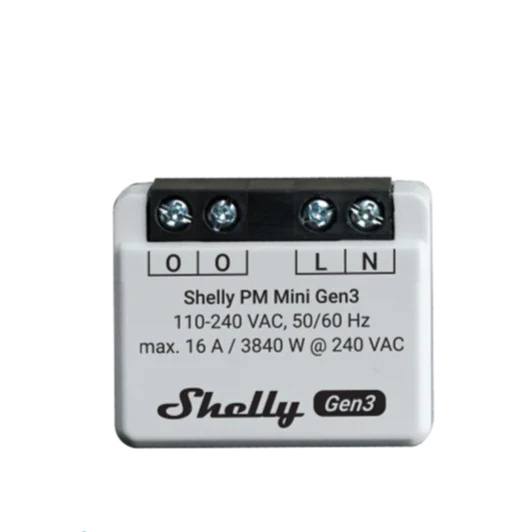 Shelly PM Mini Gen3 é um módulo WiFi para monitorizar o consumo de energia com medição precisa e controle remoto, sem necessidade de hub adicional.