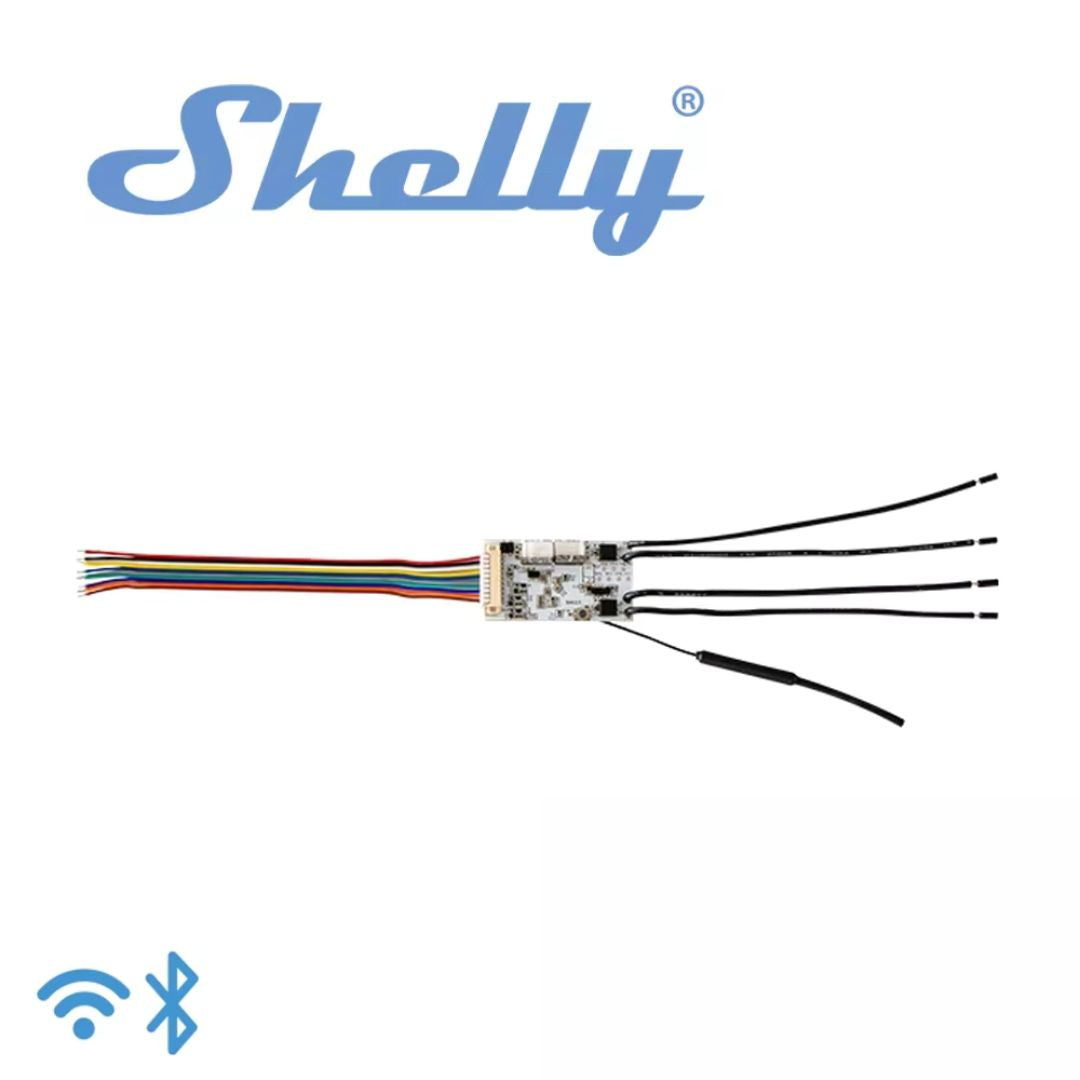 Controla e automatiza dispositivos elétricos com o Shelly Plus Uni, um módulo compacto e versátil, ideal para integrares sensores e dispositivos inteligentes.