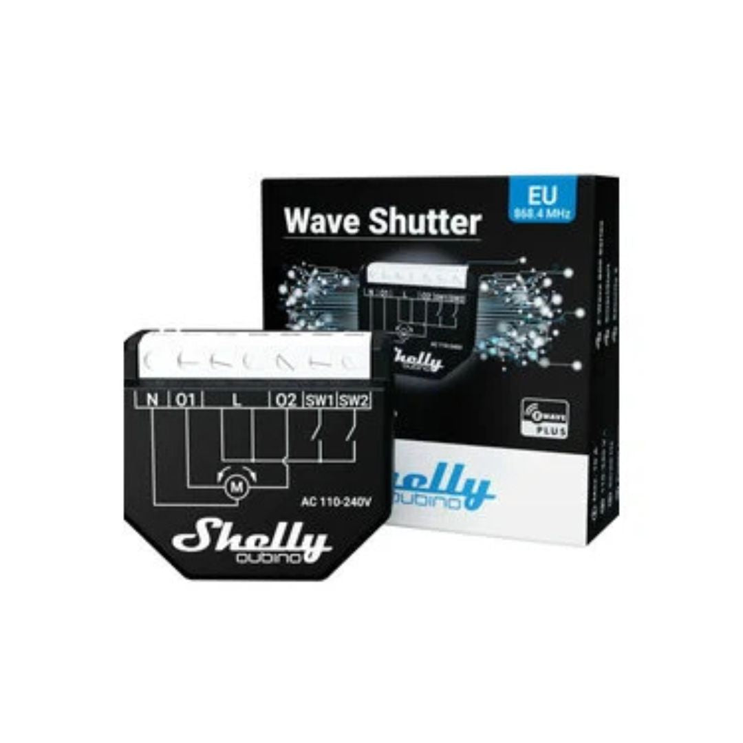 Automatiza os teus estores elétricos com o Shelly Qubino Z-Wave Shutter. Controla-os remotamente, mede o consumo de energia e usufrui da segurança S2.