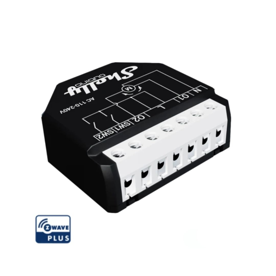 Automatiza os teus estores elétricos com o Shelly Qubino Z-Wave Shutter. Controla-os remotamente, mede o consumo de energia e usufrui da segurança S2.