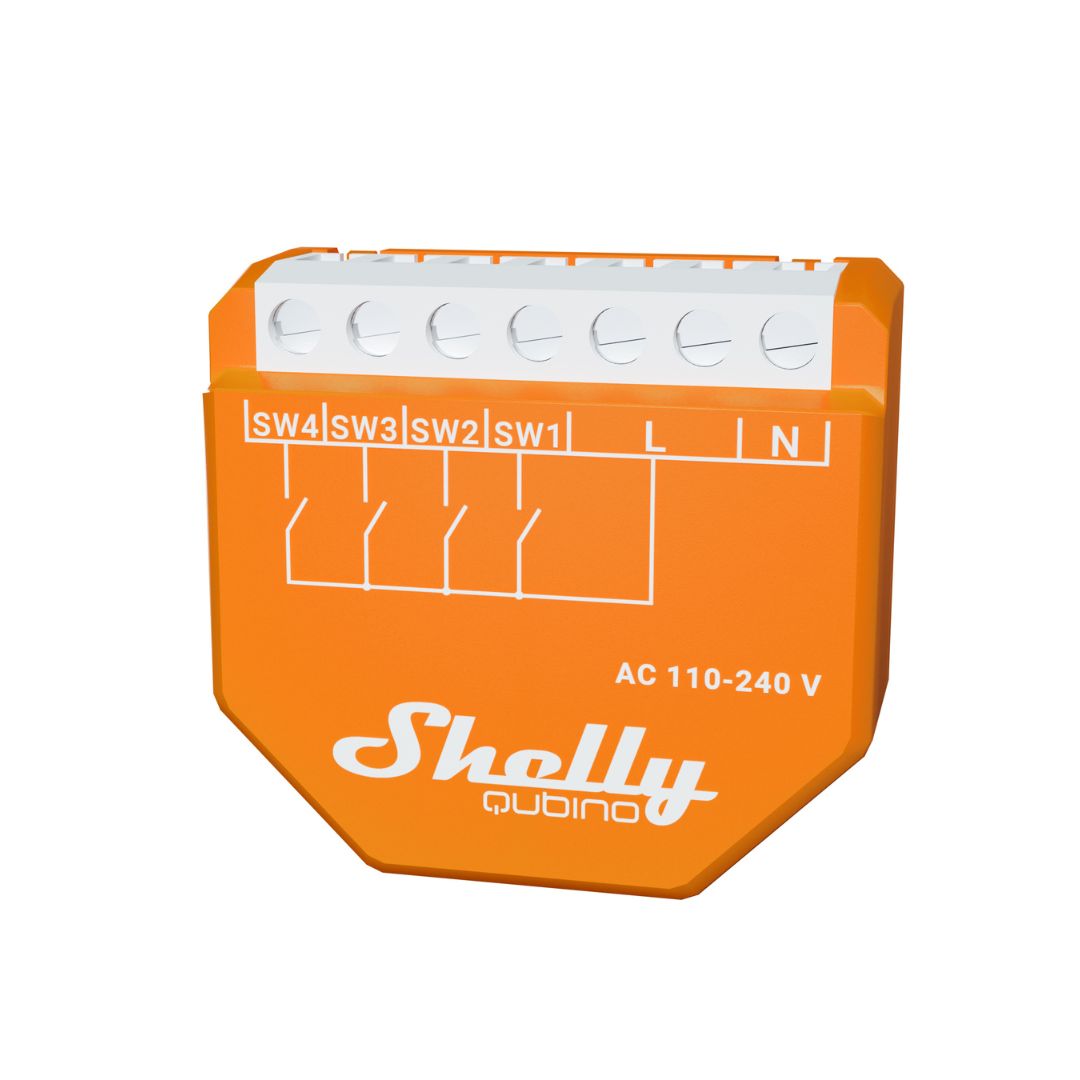 Controla os teus dispositivos inteligentes com o Shelly Qubino Wave i4, um módulo Z-Wave™ compacto que te permite ativar cenários e ações personalizadas.