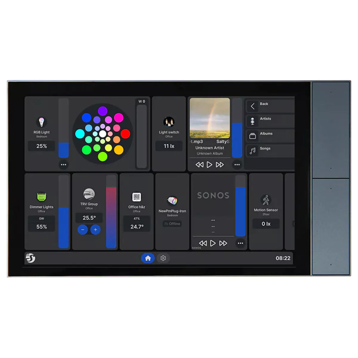 O Shelly Wall Display XL é um painel de controlo inteligente com ecrã tátil de 10,1 polegadas, projetado para reunir a gestão de todos os dispositivos Shelly e automatizações da sua casa ou empresa num único ponto. Com quatro botões totalmente personalizáveis e um relé integrado, permite controlar luzes, climatização, estores e outros aparelhos elétricos de forma rápida e prática.