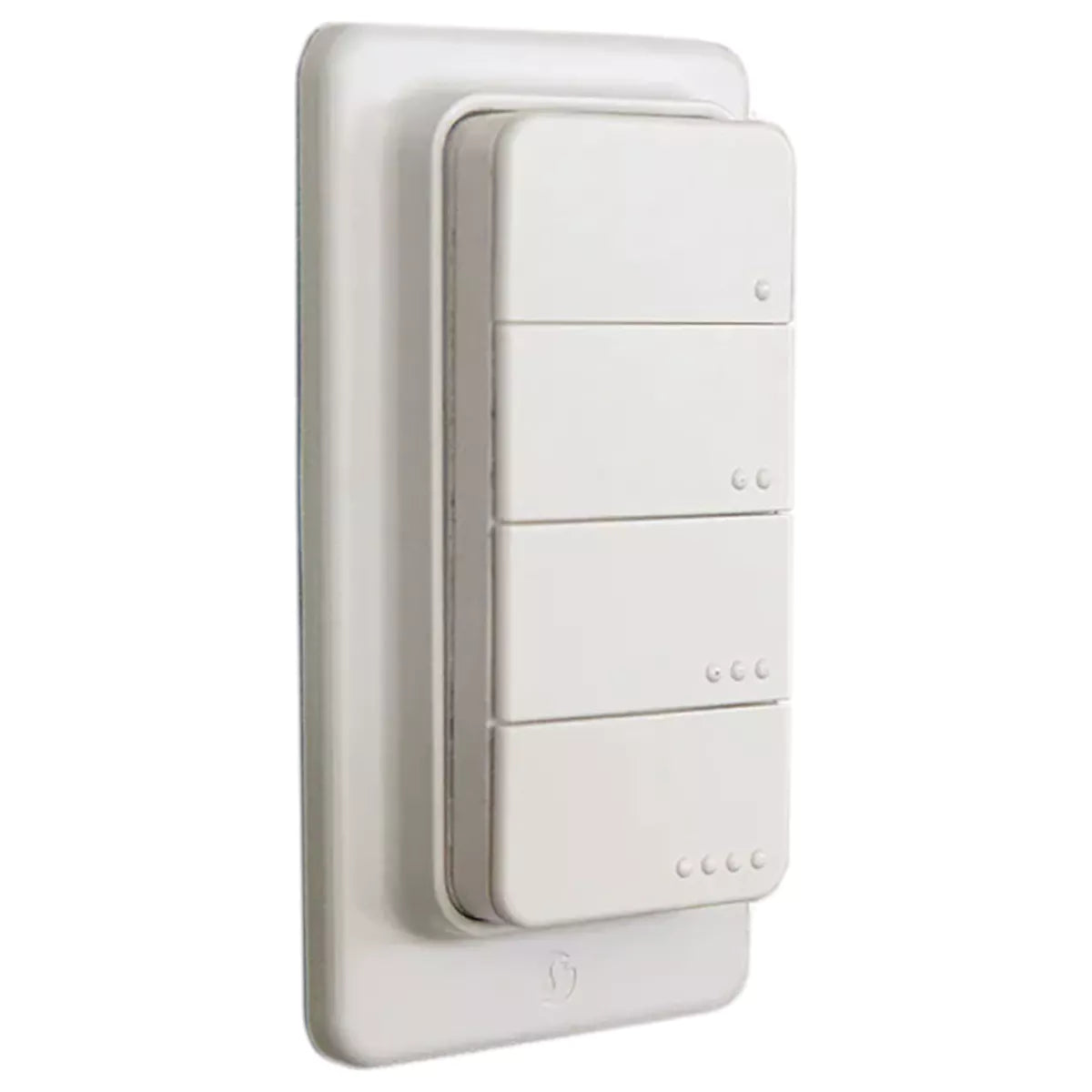 O Shelly BLU RC Button 4 ZB é um comando remoto inteligente e sem fios, equipado com quatro botões programáveis, desenvolvido para acionar cenas, automatizações e dispositivos de forma rápida e intuitiva. 