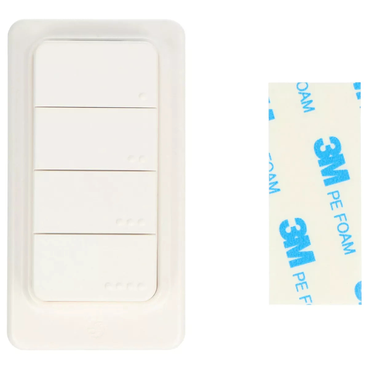 O Shelly BLU RC Button 4 ZB é um comando remoto inteligente e sem fios, equipado com quatro botões programáveis, desenvolvido para acionar cenas, automatizações e dispositivos de forma rápida e intuitiva. 