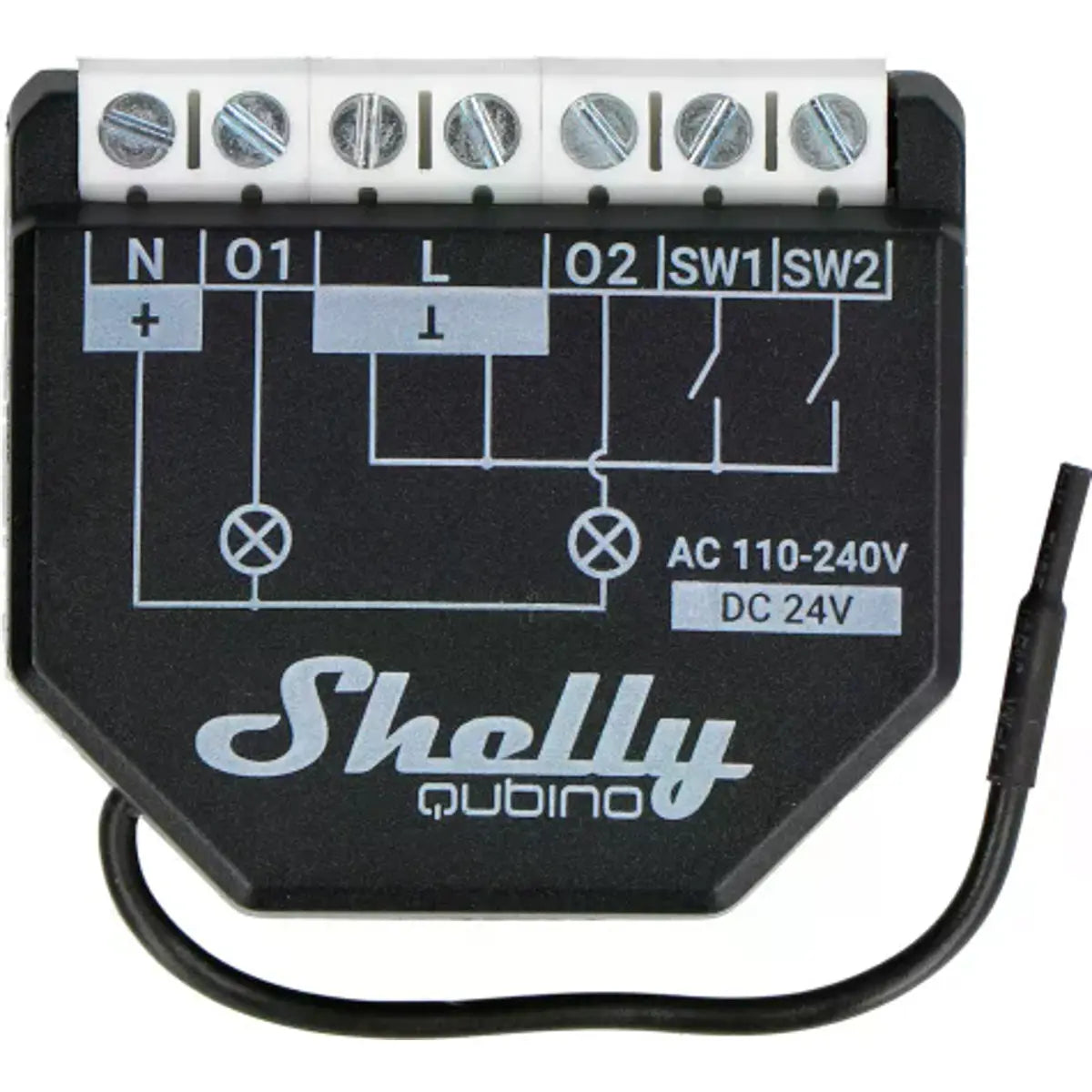 O Shelly Wave 2PM de 2 canais com medição de energia é uma solução compacta e versátil para controlo inteligente de iluminação ou outros circuitos elétricos.