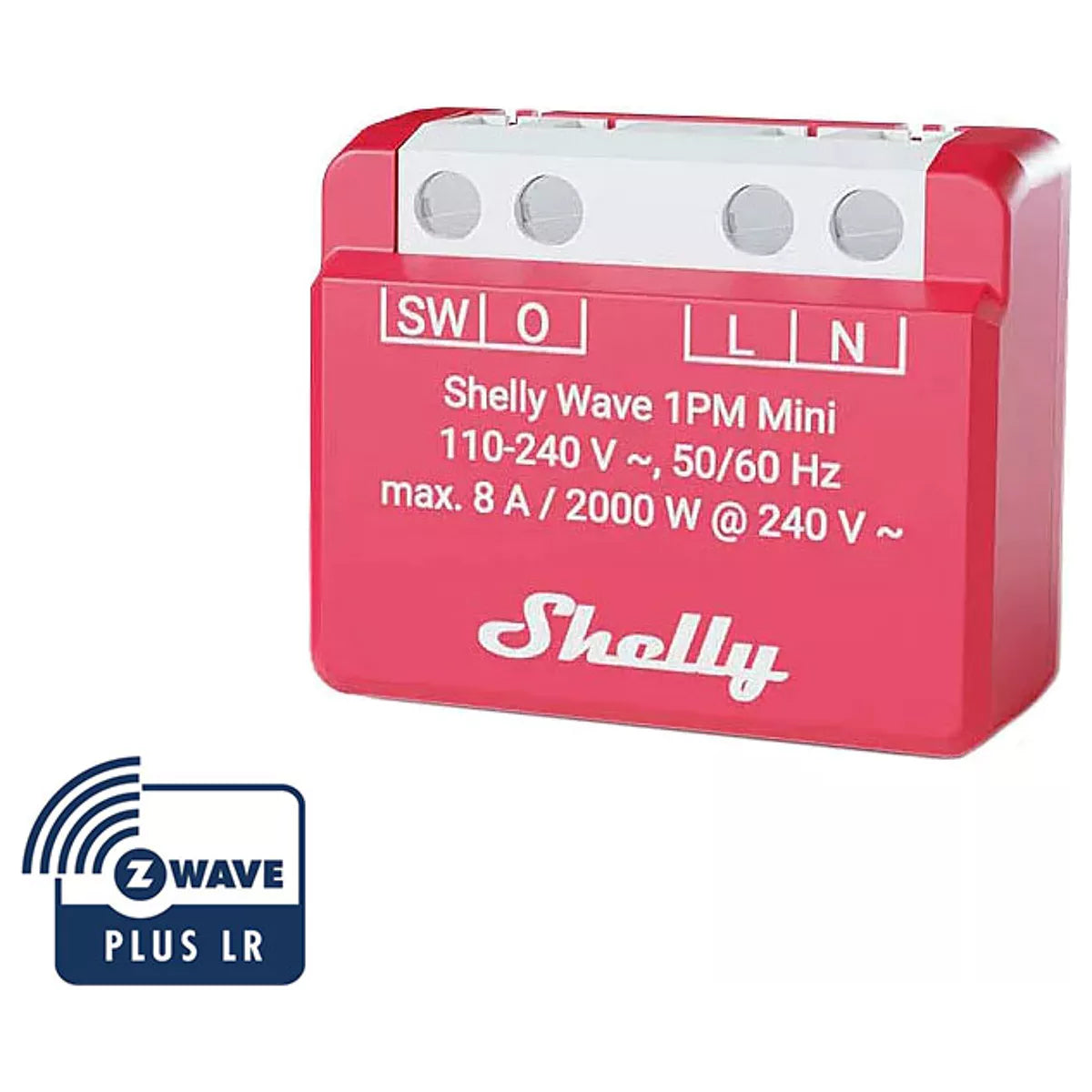O Shelly Wave 1PM Mini LR é um mini interruptor inteligente Z-Wave com medição de energia integrada. Suporta Z-Wave Mesh e Long Range, permitindo controlar cargas até 8 A a 240 V AC e monitorizar consumo instantâneo (W) e acumulado (kWh).