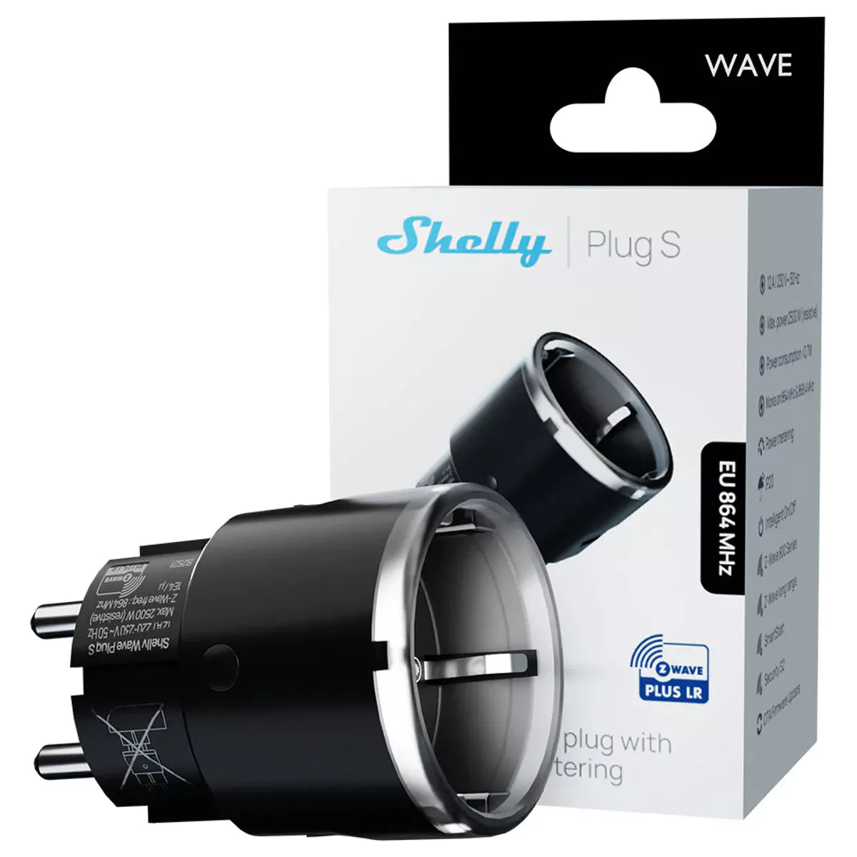 A Shelly Wave Plug S LR é uma tomada inteligente compacta, equipada com Z-Wave S800 e suporte para Mesh e Long Range, ideal para controlar dispositivos remotamente e monitorizar o consumo de energia em tempo real (W e kWh). Permite integrar-se em redes domóticas residenciais, comerciais ou institucionais, oferecendo máxima fiabilidade, proteção avançada e instalação simples plug &amp; play.
