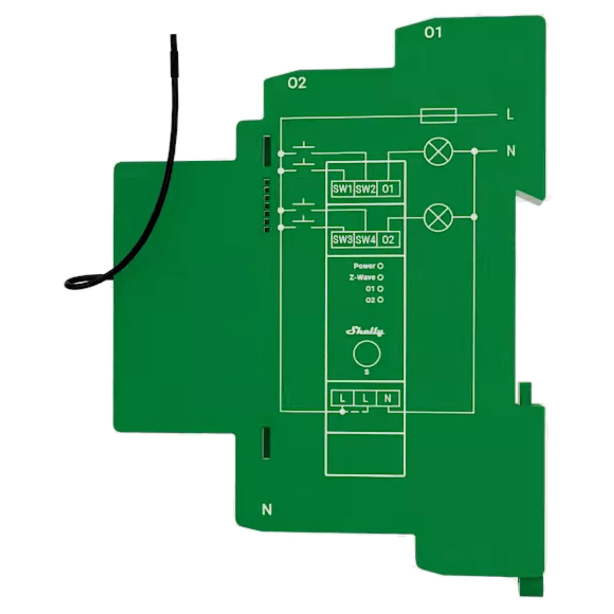O Shelly Wave Pro Dimmer 2PM é um módulo dimmer inteligente de 2 canais, concebido para montagem em calha DIN, permitindo controlar e medir a potência de cada canal individualmente.