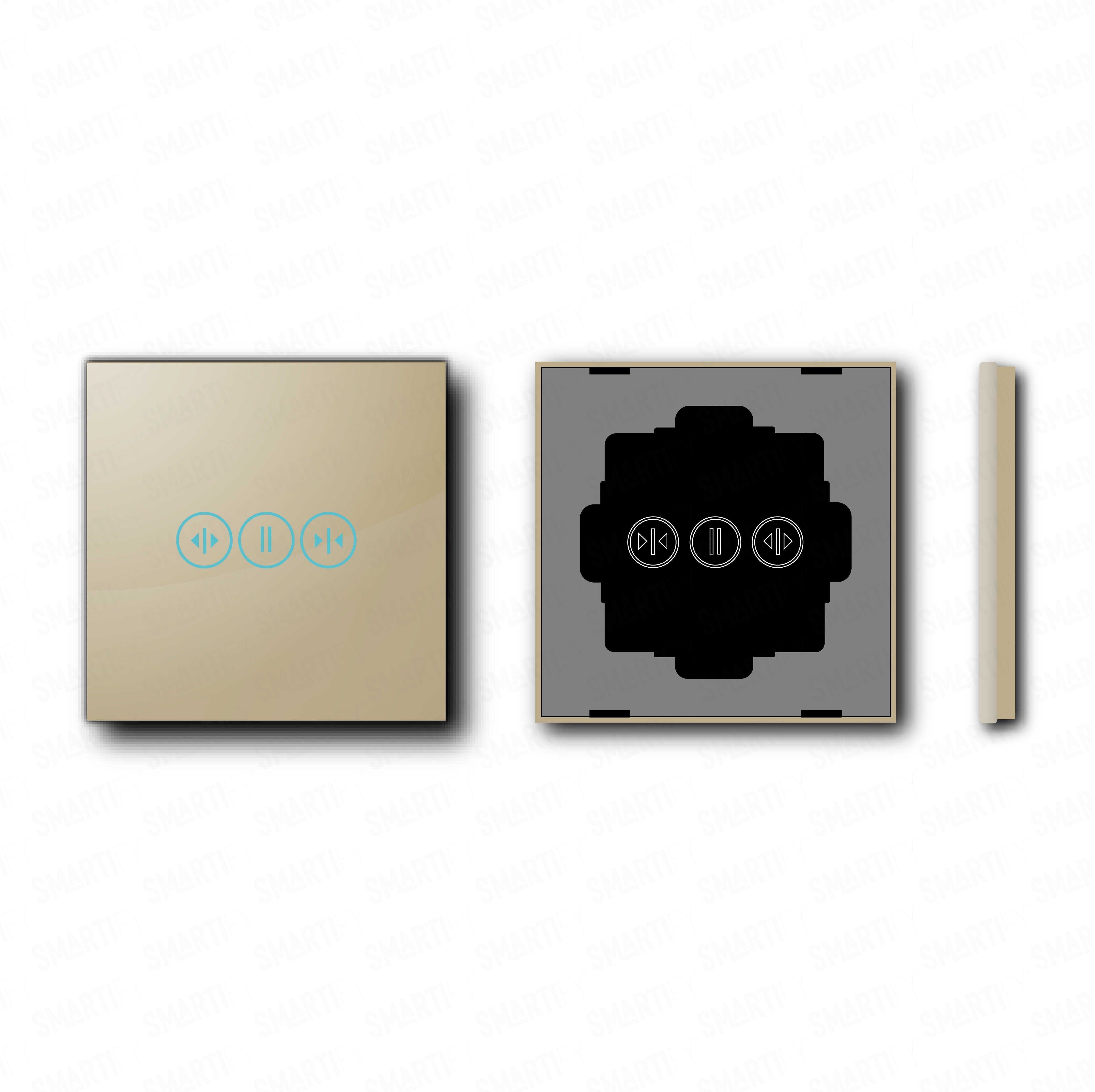 Smartify vPRO Espelho Simples Cortina Dourado - pontos de vista de espelho compacto com acabamento em vidro temperado.