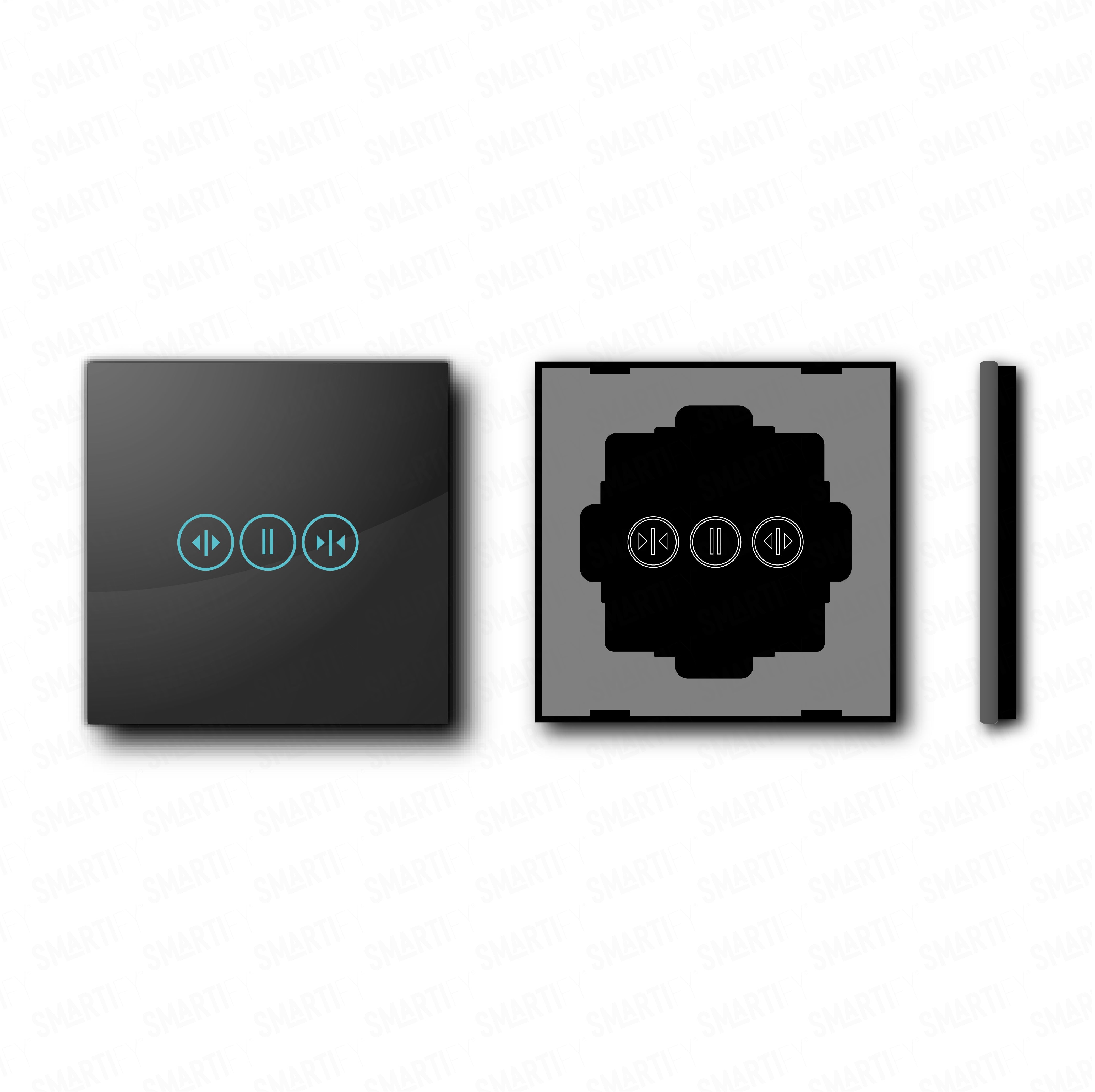 Smartify vPRO Espelho Simples Cortina Preto - pontos de vista de espelho compacto com acabamento em vidro temperado.