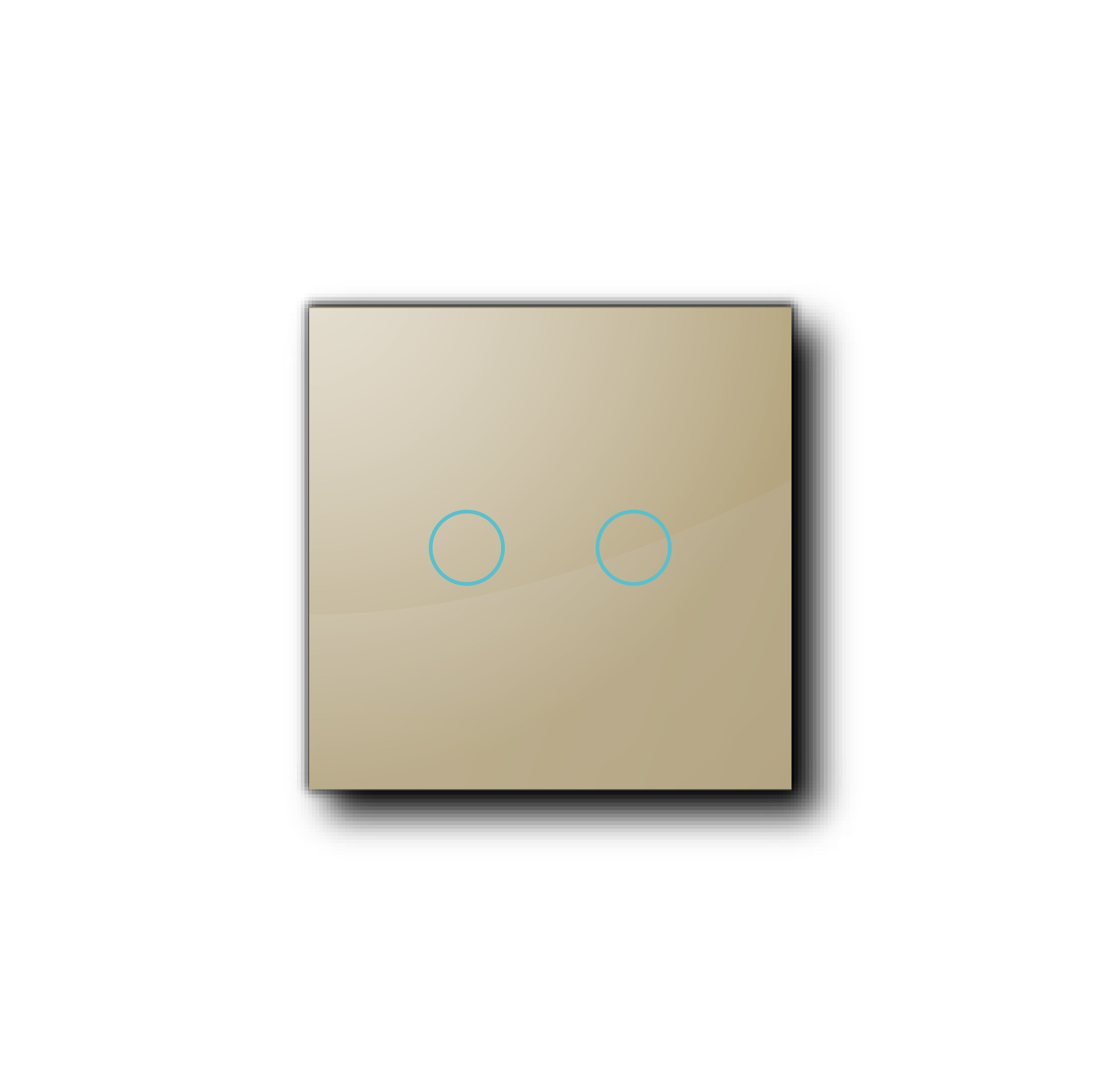 Smartify vPRO Espelho Simples de 2 botões Dourado – espelho compacto com acabamento em vidro temperado.