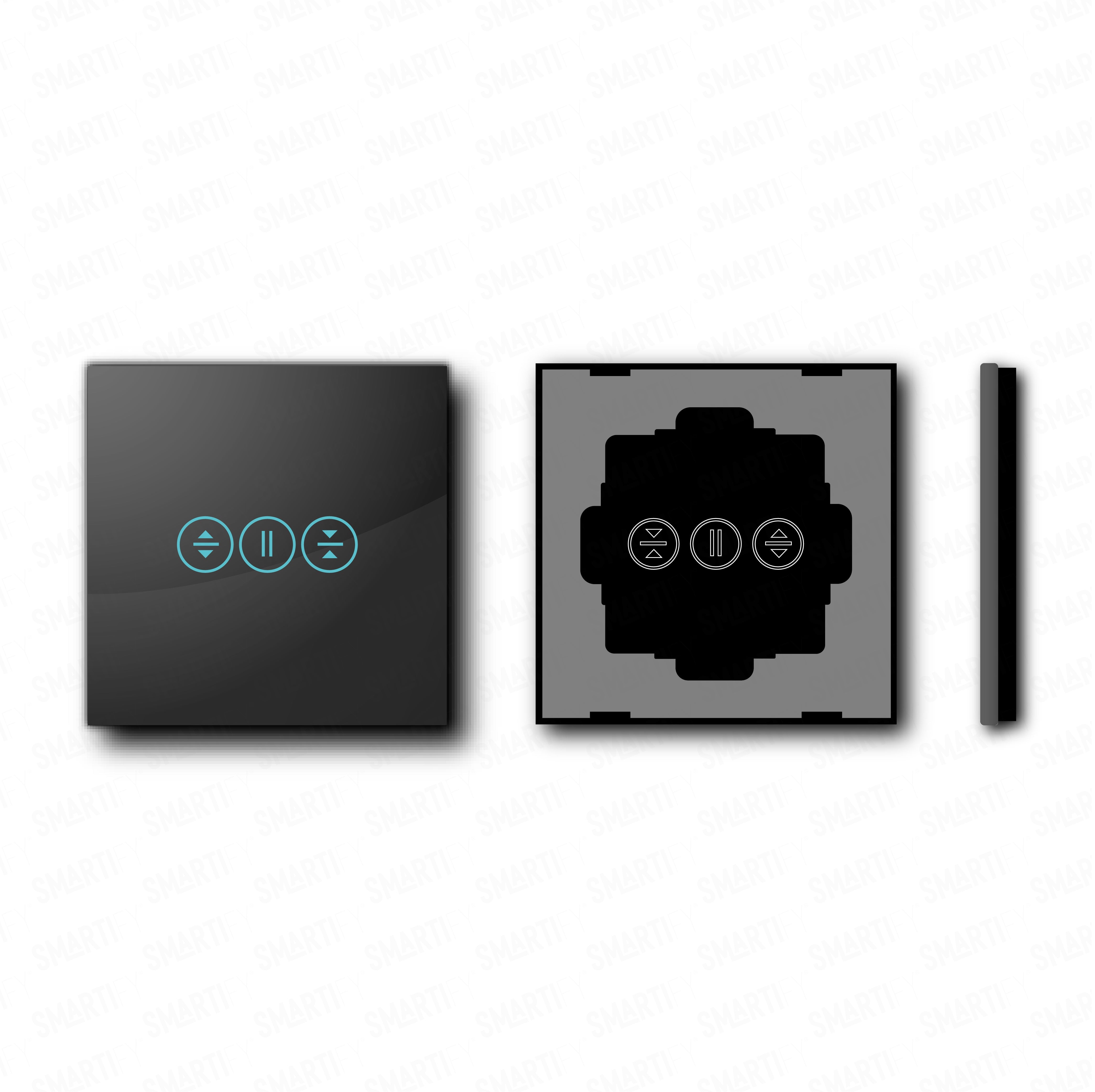 Smartify vPRO Espelho Simples Estores Preto - pontos de vista de espelho compacto com acabamento em vidro temperado.