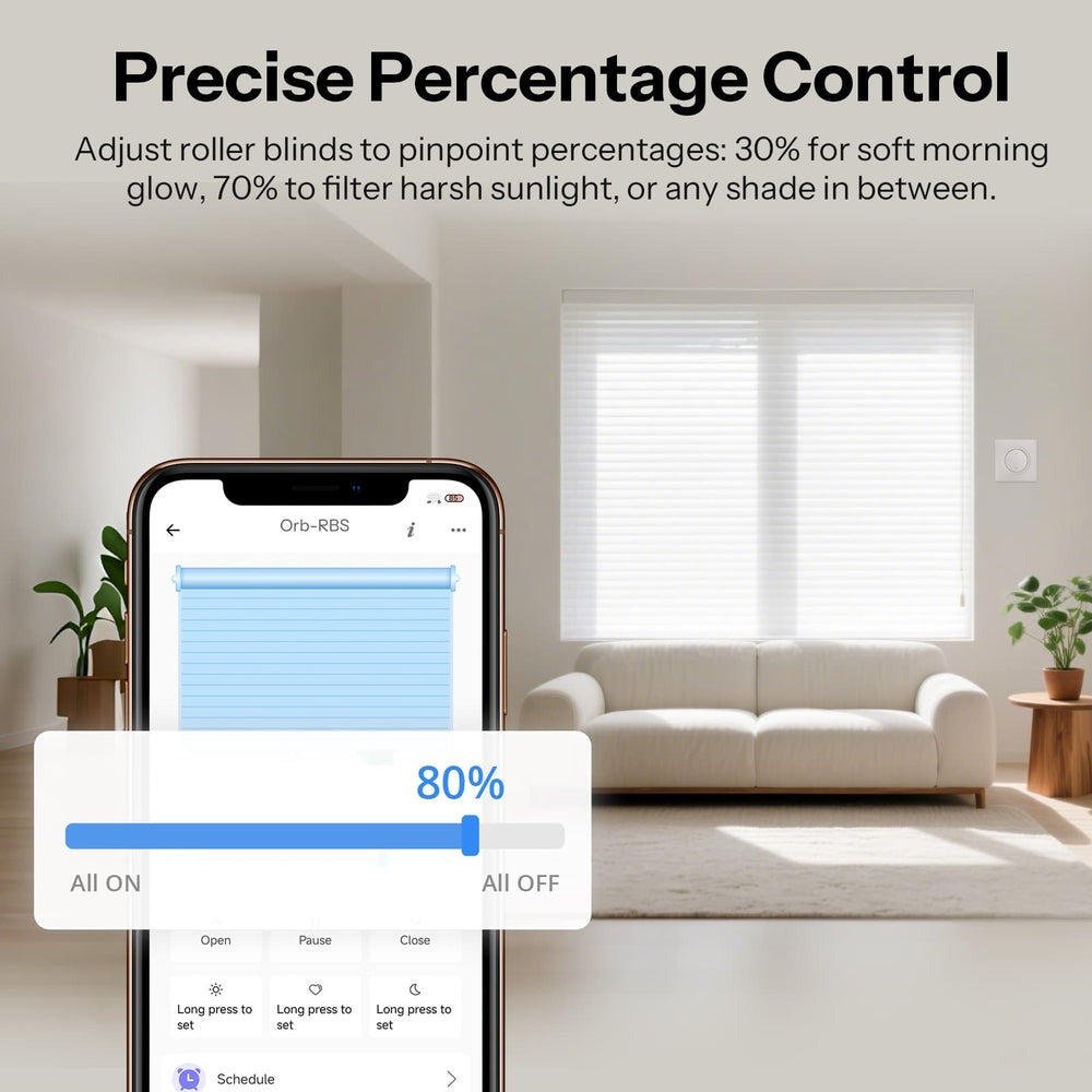 O Sonoff Orb-RBS é um interruptor inteligente para estores compatível com Matter over Wi-Fi, permitindo transformar estores elétricos tradicionais num sistema totalmente smart. Oferece controlo remoto, ajuste por percentagem, agendamento, automações e integração total com Apple Home, Google Home, Alexa, SmartThings e Home Assistant.