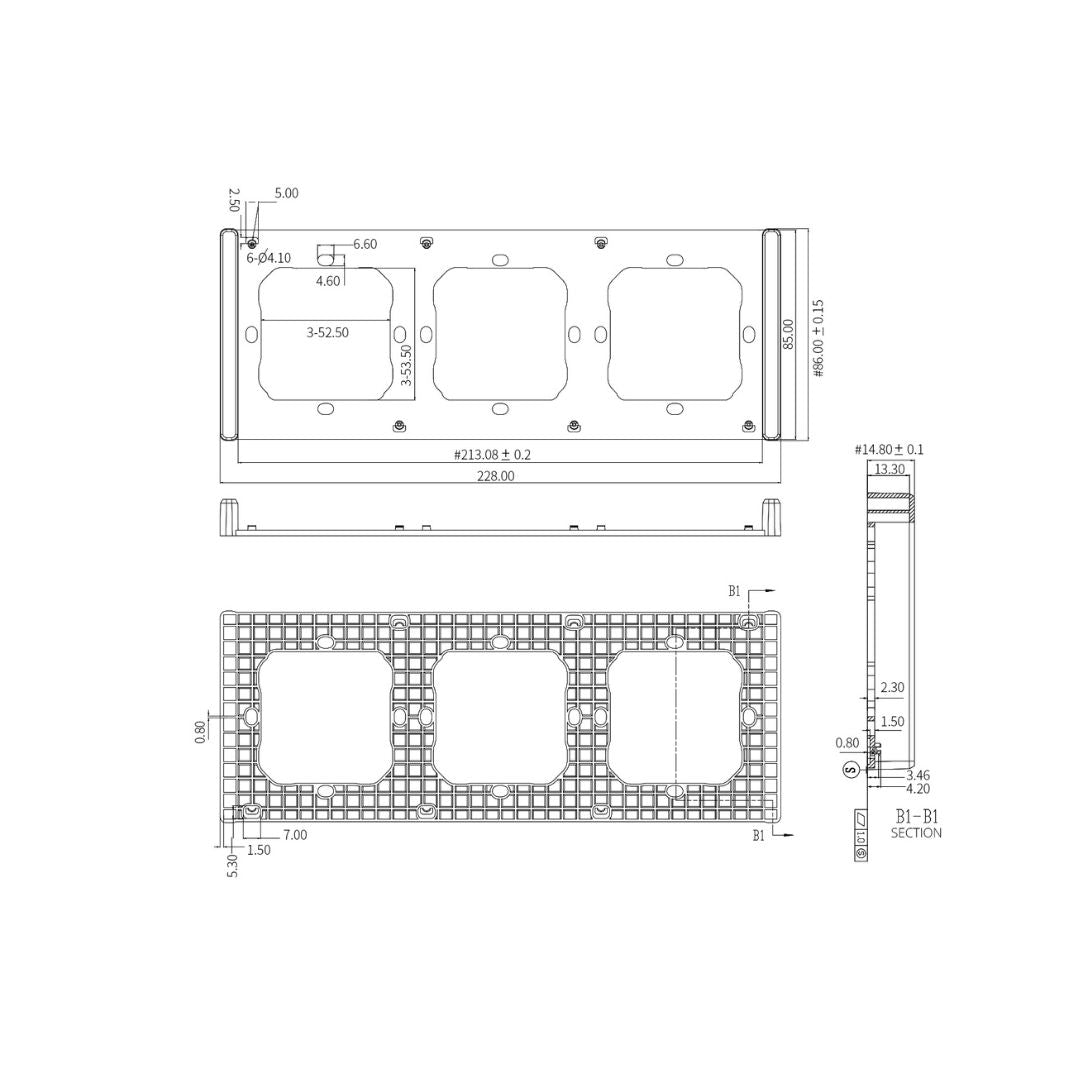 Moldura branca para até 3 interruptores SONOFF M5 de 80mm. Design moderno e minimalista, fácil instalação e compatibilidade garantida para um acabamento elegante