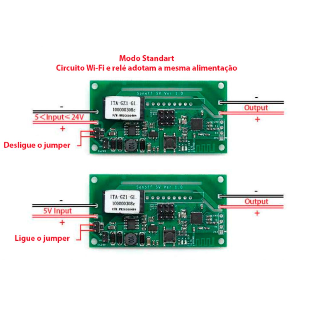 Comutador de baixa voltagem Sonoff SV com controlo remoto via WiFi para automação de dispositivos conectados, compatível com Alexa e Google Home.
